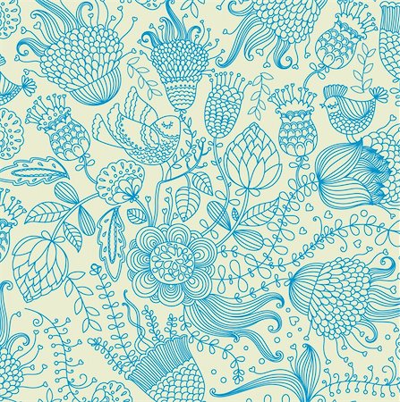 simsearch:400-05920889,k - Vector wall-paper with a flower pattern. Photographie de stock - Aubaine LD & Abonnement, Code: 400-04350976