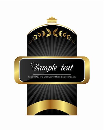 simsearch:400-05904254,k - Illustration black gold-framed label - vector Stock Photo - Budget Royalty-Free & Subscription, Code: 400-04351364