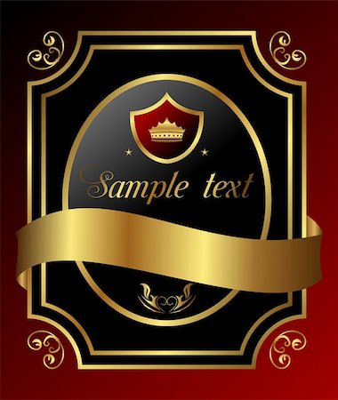 simsearch:400-05904254,k - Illustration decorative ornate gold frame - vector Stock Photo - Budget Royalty-Free & Subscription, Code: 400-04351365