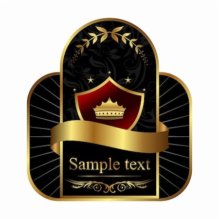 simsearch:400-05904254,k - Golden royal label for design packing - vector Stock Photo - Budget Royalty-Free & Subscription, Code: 400-04351366