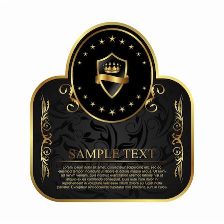 simsearch:400-05904254,k - Golden royal label for design packing - vector Stock Photo - Budget Royalty-Free & Subscription, Code: 400-04351367