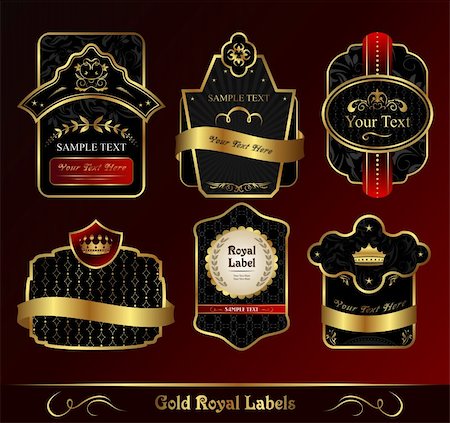 simsearch:400-05904254,k - Illustration decorative dark gold frames labels - vector Stock Photo - Budget Royalty-Free & Subscription, Code: 400-04351395
