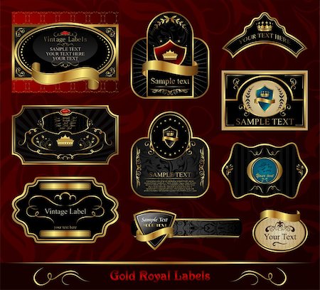 simsearch:400-05904254,k - Illustration set black gold-framed labels - vector Stock Photo - Budget Royalty-Free & Subscription, Code: 400-04351396