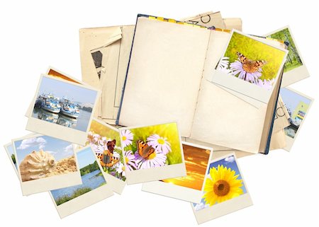 simsearch:400-05892111,k - Old book and photos. Objects isolated over white Stock Photo - Budget Royalty-Free & Subscription, Code: 400-04352186