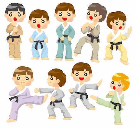 simsearch:400-04915526,k - cartoon Karate Player icon Stock Photo - Budget Royalty-Free & Subscription, Code: 400-04352377