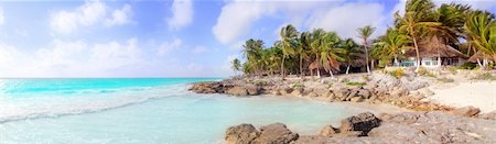 Caribbean Tulum Mexico tropical panoramic beach sunny day Stock Photo - Budget Royalty-Free & Subscription, Code: 400-04352885