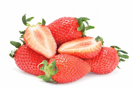 simsearch:400-05370991,k - Strawberries isolated over white background Stock Photo - Budget Royalty-Free & Subscription, Code: 400-04353086