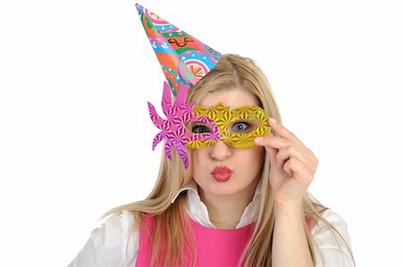 simsearch:400-07748141,k - Pretty party female celebrating birthsday and having fun. isolated Foto de stock - Super Valor sin royalties y Suscripción, Código: 400-04353223