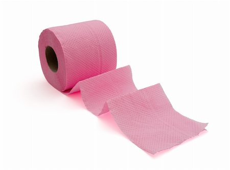 simsearch:400-05303863,k - Roll of pink toilet paper  isolated on white Stock Photo - Budget Royalty-Free & Subscription, Code: 400-04364252