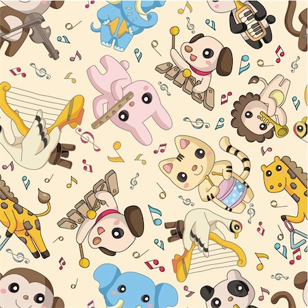 simsearch:400-04351466,k - seamless animal play music pattern Stock Photo - Budget Royalty-Free & Subscription, Code: 400-04364849