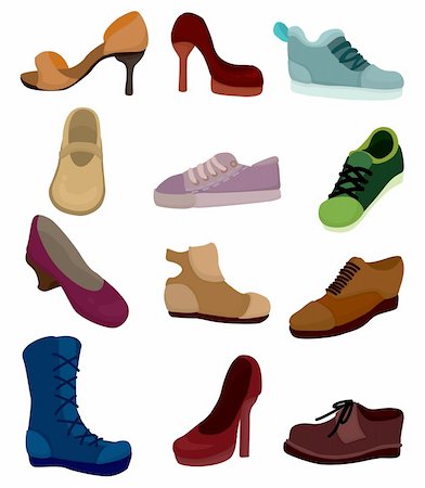 footwear icons - cartoon shoes icon Stock Photo - Budget Royalty-Free & Subscription, Code: 400-04365486