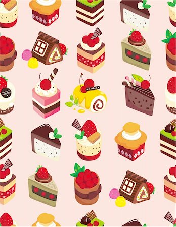 seamless sweet cake pattern Stock Photo - Budget Royalty-Free & Subscription, Code: 400-04365492