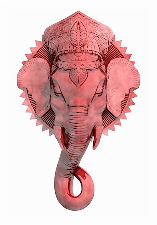 An image of a beautiful red ganesh sculpture Stock Photo - Budget Royalty-Free & Subscription, Code: 400-04365708