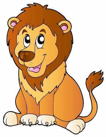 simsearch:400-08255624,k - Cartoon sitting lion - vector illustration. Stock Photo - Budget Royalty-Free & Subscription, Code: 400-04365840