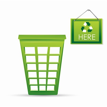 simsearch:400-04917651,k - illustration of recycle bin on white background Stock Photo - Budget Royalty-Free & Subscription, Code: 400-04366199