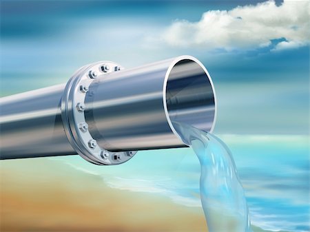 pollution illustration - Illustration of a water pipe providing clean drinking water Stock Photo - Budget Royalty-Free & Subscription, Code: 400-04366200
