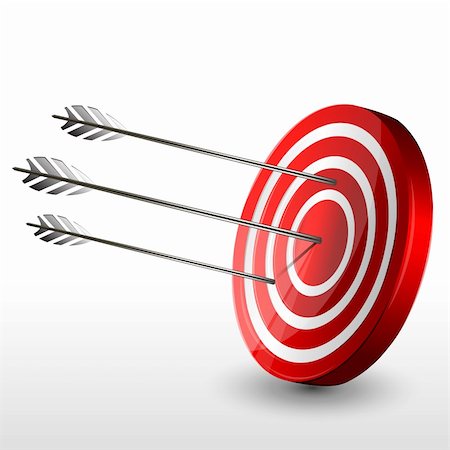 simsearch:400-04600474,k - illustration of target board with arrows on white background Stock Photo - Budget Royalty-Free & Subscription, Code: 400-04366259