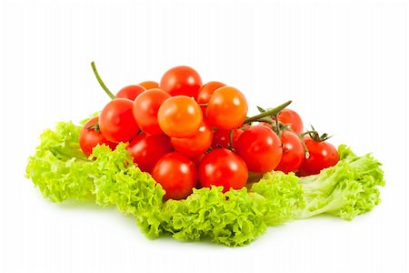 simsearch:400-04393672,k - Tomatoes cherry and green salad isolated on white background Stock Photo - Budget Royalty-Free & Subscription, Code: 400-04366574