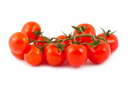 simsearch:400-04766599,k - Ripe red cherry tomatoes on the branch isolated on white Stock Photo - Budget Royalty-Free & Subscription, Code: 400-04367583