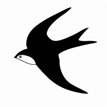 vector silhouette of the swallow on white background Foto de stock - Super Valor sin royalties y Suscripción, Código: 400-04367606