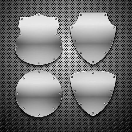 Set of vector shields. Vector illustration. Eps 10 Stock Photo - Budget Royalty-Free & Subscription, Code: 400-04367969