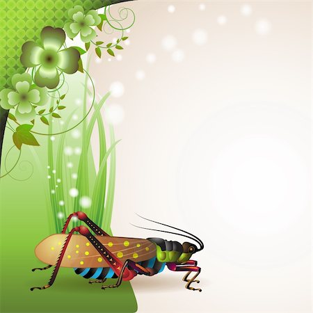 Background with grasshopper on grass Stock Photo - Budget Royalty-Free & Subscription, Code: 400-04368415