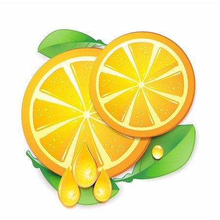 simsearch:400-06082374,k - Slices orange with leaf isolated on white background Stock Photo - Budget Royalty-Free & Subscription, Code: 400-04368425