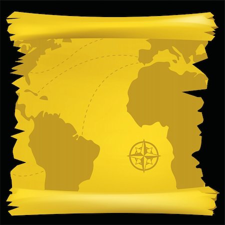 vector illustration of a vintage world map Stock Photo - Budget Royalty-Free & Subscription, Code: 400-04368527