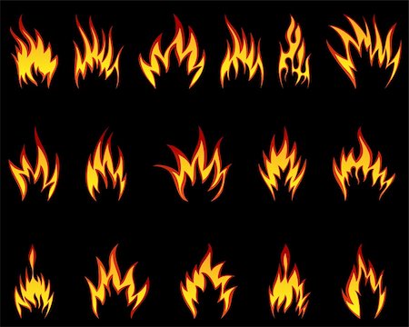 simsearch:400-04159167,k - Set of fire vector icons for design use Stock Photo - Budget Royalty-Free & Subscription, Code: 400-04368663