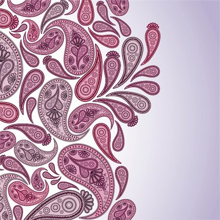 simsearch:400-05363614,k - Paisley Oriental decor background. Vector illustration. Stock Photo - Budget Royalty-Free & Subscription, Code: 400-04360035