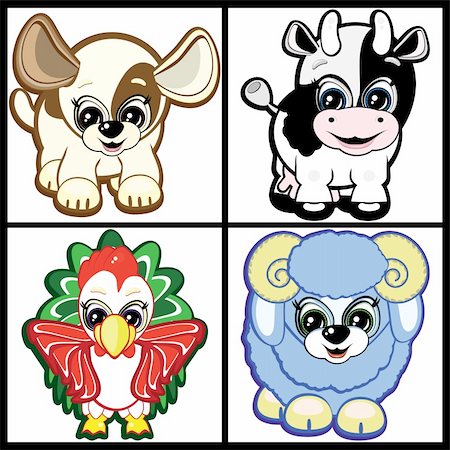 simsearch:400-06633746,k - Set of Little Animals - Farm. Vector. Stock Photo - Budget Royalty-Free & Subscription, Code: 400-04360032