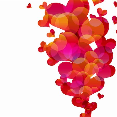 Abstract flying hearts. Vector image. Stock Photo - Budget Royalty-Free & Subscription, Code: 400-04360075