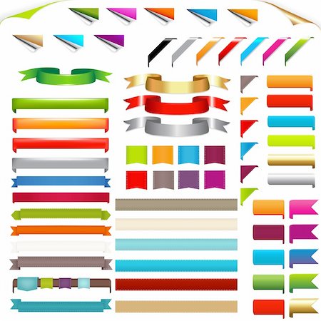 Corners And Ribbons, Isolated On White Background, Vector Illustration Stock Photo - Budget Royalty-Free & Subscription, Code: 400-04360825