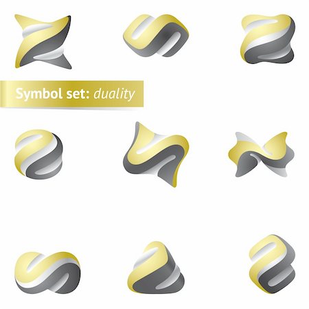 simsearch:400-04366521,k - Set of abstract duality symbols. May used as icon or logo Stock Photo - Budget Royalty-Free & Subscription, Code: 400-04361714