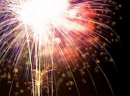simsearch:400-04219011,k - A burst of fireworks against a night sky. Stock Photo - Budget Royalty-Free & Subscription, Code: 400-04362502
