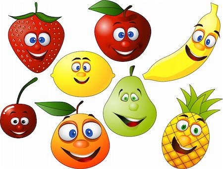 Fruit cartoon character Stock Photo - Budget Royalty-Free & Subscription, Code: 400-04363136