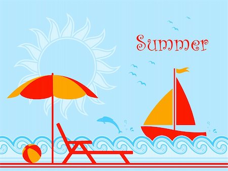 simsearch:400-05944023,k - vector background with summer scene on the beach, Adobe Illustrator 8 format Stock Photo - Budget Royalty-Free & Subscription, Code: 400-04363330