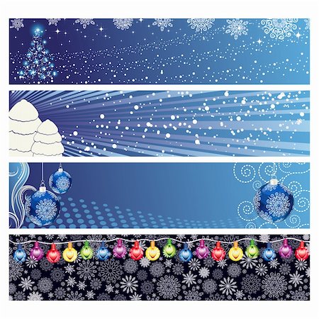 Vector Christmas Horizontal Banner Stock Photo - Budget Royalty-Free & Subscription, Code: 400-04363418