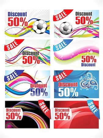 soccer retro designs - abstract multiple colorful discount card vector illustration Stock Photo - Budget Royalty-Free & Subscription, Code: 400-04375149