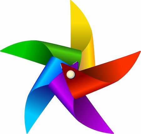 elakwasniewski (artist) - Vector illustration of colorful windmill toy, isolated on a white background Foto de stock - Super Valor sin royalties y Suscripción, Código: 400-04375192
