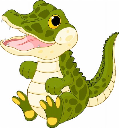 Illustration of very cute baby crocodile Stock Photo - Budget Royalty-Free & Subscription, Code: 400-04375568