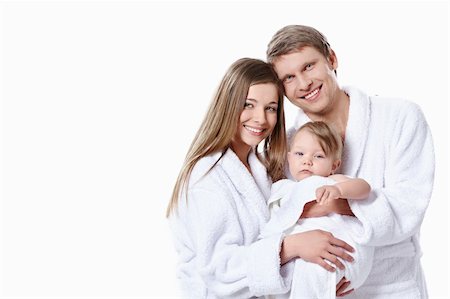 Familles avec bébés dans le robes sur fond blanc Photographie de stock - Aubaine LD & Abonnement, Code: 400-04375689