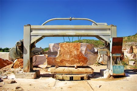 Machinery in quarry of marble extraction. Stock Photo - Budget Royalty-Free & Subscription, Code: 400-04375806