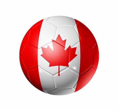 simsearch:400-05747264,k - 3D soccer ball with Canada team flag. isolated on white with clipping path Stock Photo - Budget Royalty-Free & Subscription, Code: 400-04376774