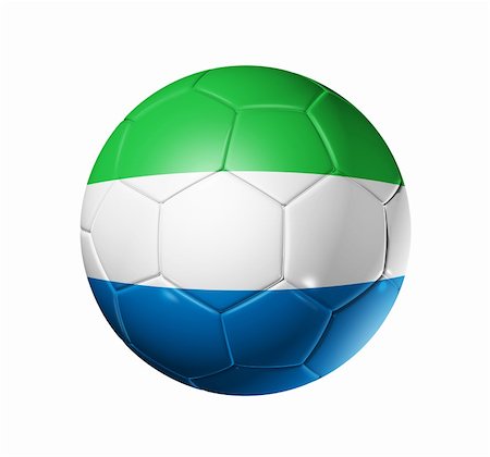3D soccer ball with Sierra Leone team flag. isolated on white with clipping path Stock Photo - Budget Royalty-Free & Subscription, Code: 400-04376783