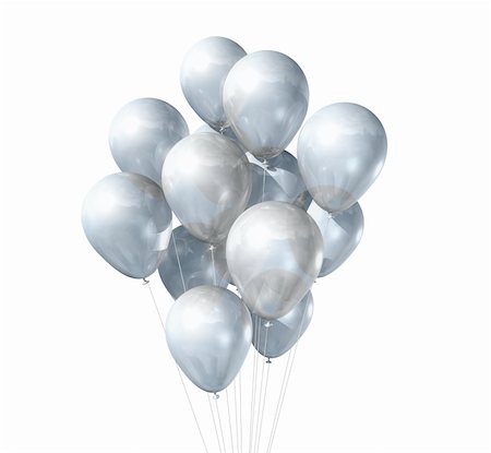 3D white air balloons isolated on white background Foto de stock - Super Valor sin royalties y Suscripción, Código: 400-04376812