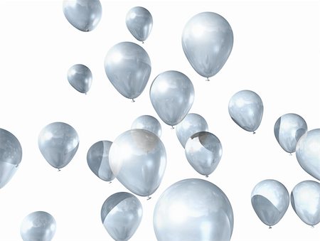 3D white air balloons isolated on white background Foto de stock - Super Valor sin royalties y Suscripción, Código: 400-04376813
