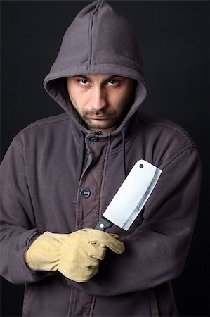 simsearch:400-04807287,k - Portrait of scary man with cleaver Stock Photo - Budget Royalty-Free & Subscription, Code: 400-04377957