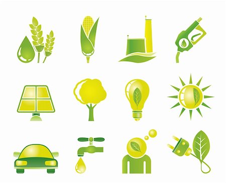 Ecology, environment and nature icons - vector icon set Stock Photo - Budget Royalty-Free & Subscription, Code: 400-04377992