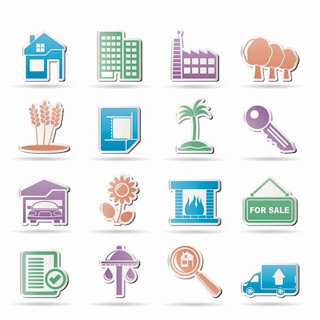 Real Estate and building icons - Vector Illustration Stock Photo - Budget Royalty-Free & Subscription, Code: 400-04377993